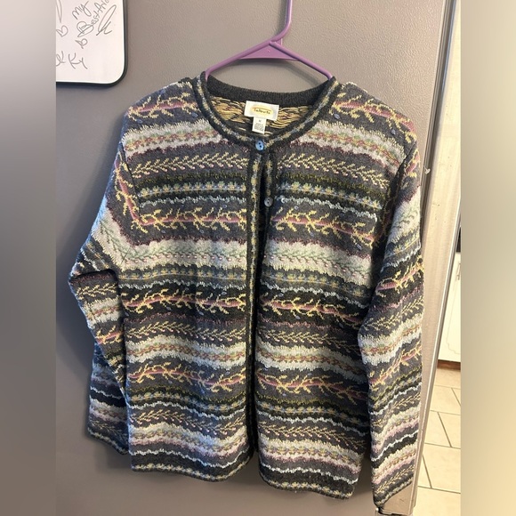 Talbots Sweaters - Talbots Women's Fair Isle Cardigan Sweater M Multicolor Lambswool